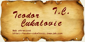 Teodor Čukalović vizit kartica